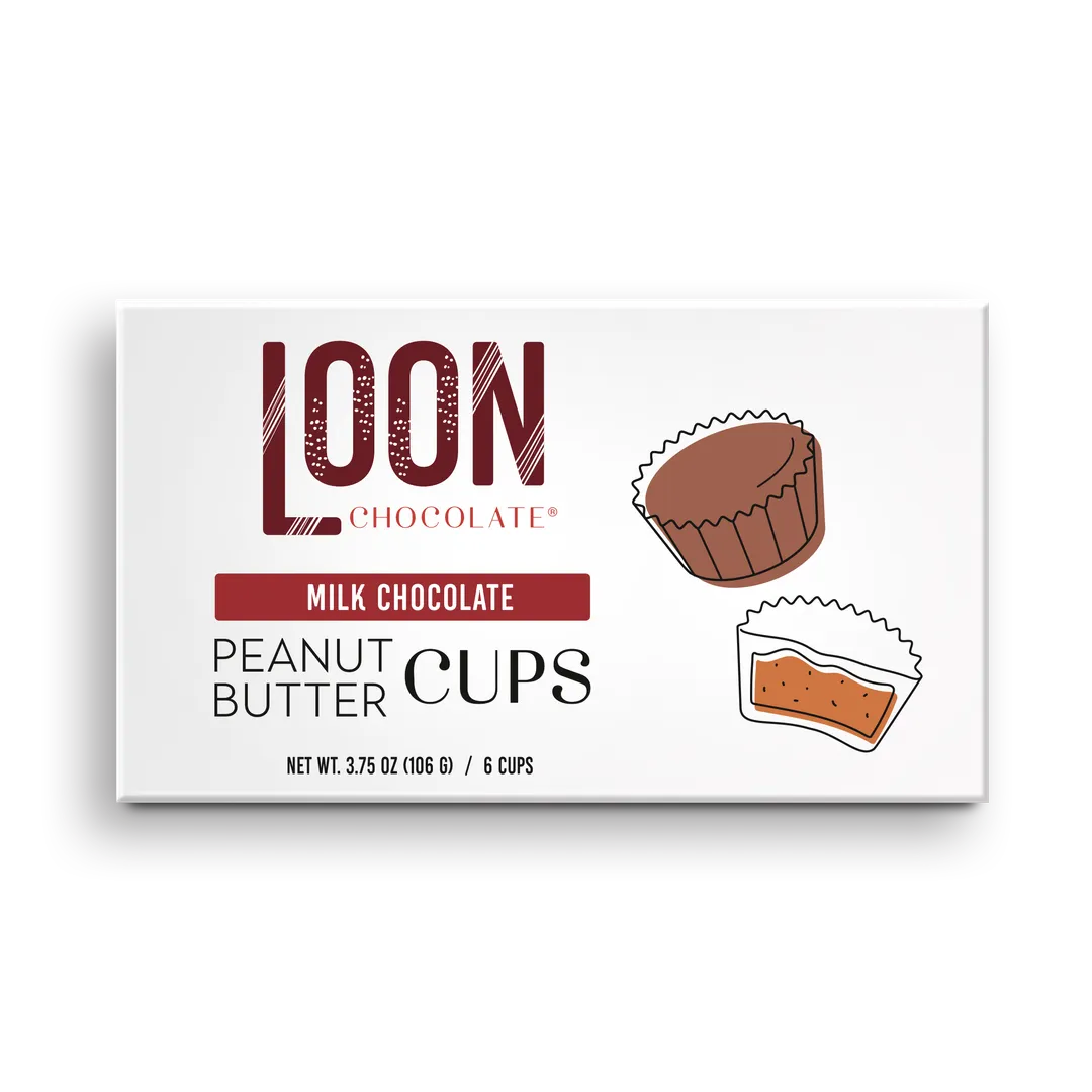 Loon Milk Chocolate Peanut Butter Cups   Qty 6   3.75oz