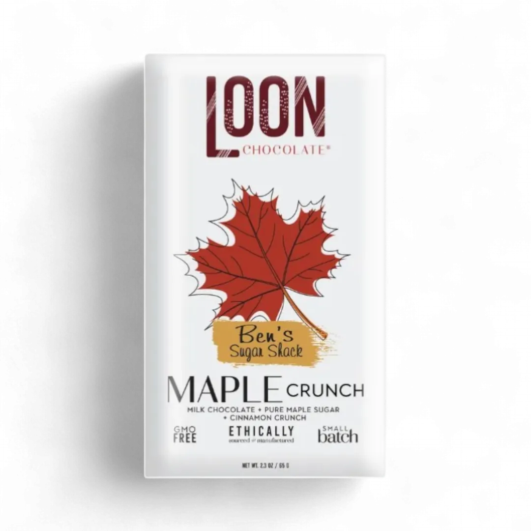 Maple Crunch Milk Chocolate Bar  - Ben's Sugar Shack  2.3 oz