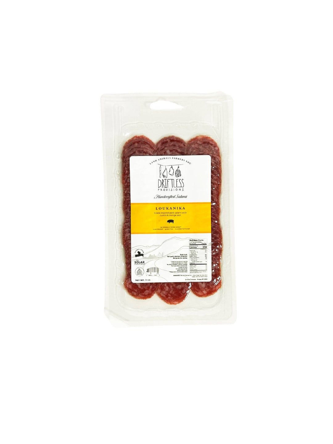 Pre-Sliced Loukanika Salami - 3oz - SEARED LIVING