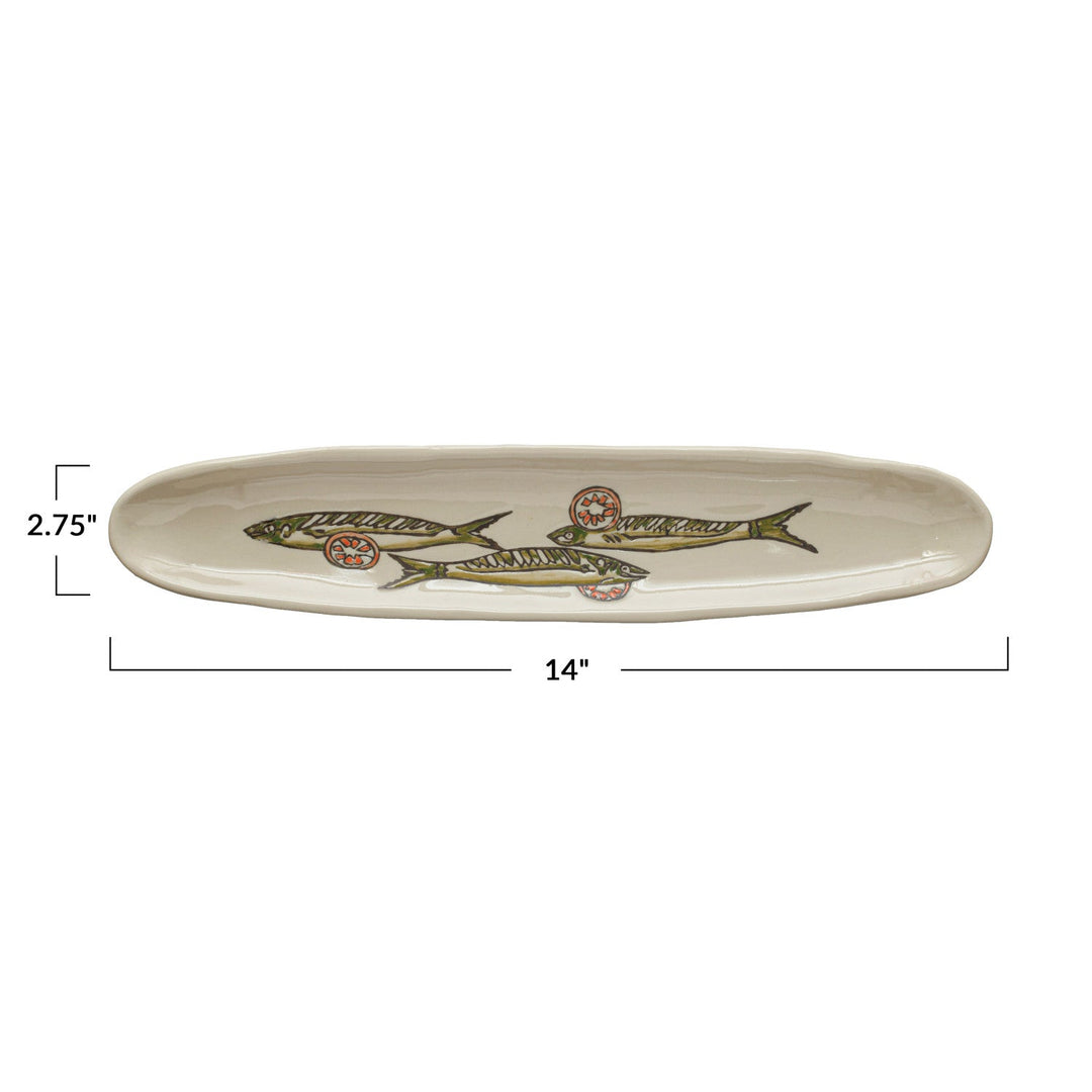 Sardine Oval Stoneware Tray - SEARED LIVING
